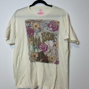 Arrow Cream Graphic Tee with Cactus and Floral Design
